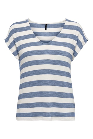 Camiseta regular fit - Azul claro y blanco