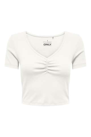 Camiseta cropped de algodón orgánico - Blanco