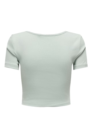 Camiseta cropped de algodón orgánico - Verde agua