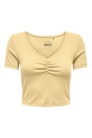 Camiseta cropped de algodón orgánico - Amarillo