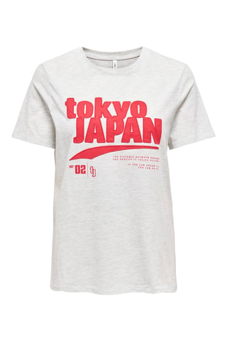 Camiseta regular fit de algodón orgánico - Gris claro jaspeado