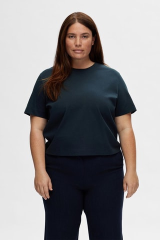 Camiseta de algodón orgánico - Azul marino - Selected