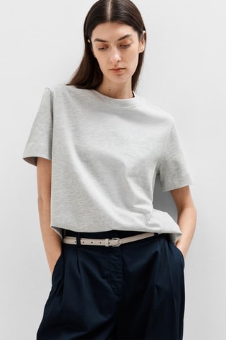 Camiseta de algodón orgánico - Gris claro - Selected