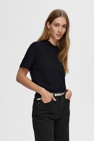 Camiseta de algodón orgánico - Negro - Selected
