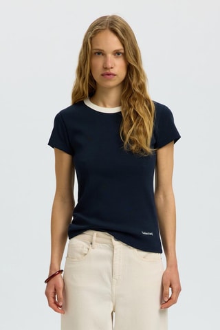 Camiseta de algodón orgánico - Azul marino - Selected