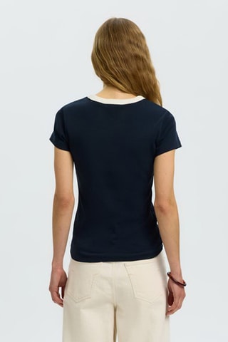 Camiseta de algodón orgánico - Azul marino - Selected