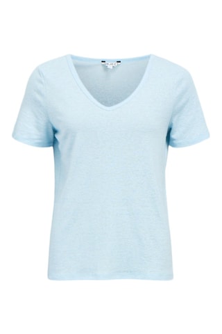Camiseta de lino - Azul claro - Selected