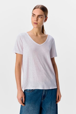 Camiseta de lino - Blanco - Selected