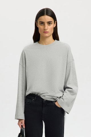 Camiseta de algodón orgánico - Gris - Selected