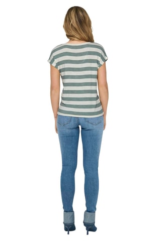 Camiseta regular fit - Verde claro y blanco