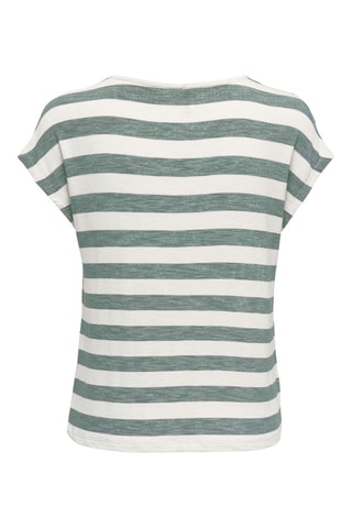 Camiseta regular fit - Verde claro y blanco