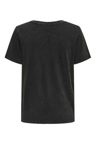 Camiseta regular fit de algodón orgánico - Negro jaspeado