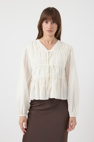 Blusa de algodón orgánico - Blanco - Selected
