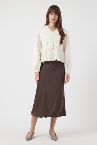 Blusa de algodón orgánico - Blanco - Selected