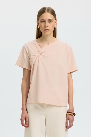 Blusa de algodón orgánico - Rosa pastel - Selected