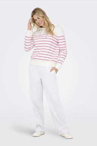 Sudadera con capucha - Blanco y rosa