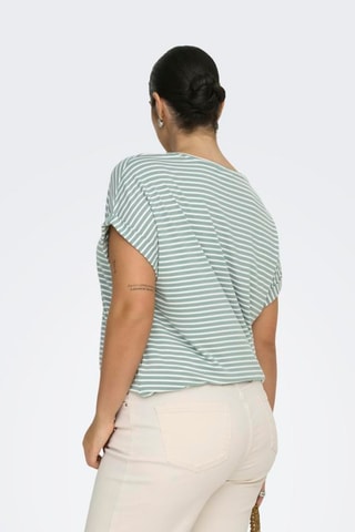 Camiseta regular fit - Verde claro y blanco