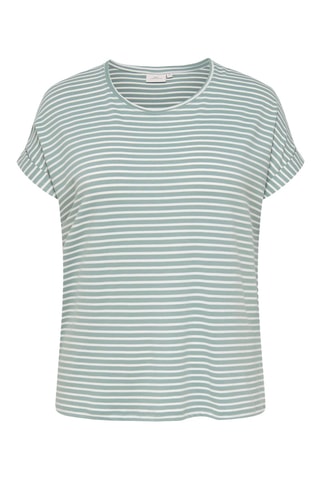 Camiseta regular fit - Verde claro y blanco