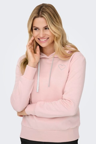 Sudadera de algodón orgánico con capucha - Rosa claro