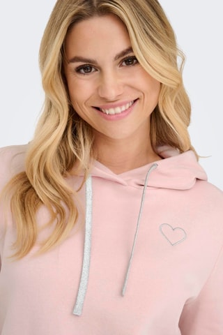 Sudadera de algodón orgánico con capucha - Rosa claro