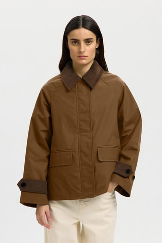 Chaqueta de algodón orgánico - Marrón - Selected
