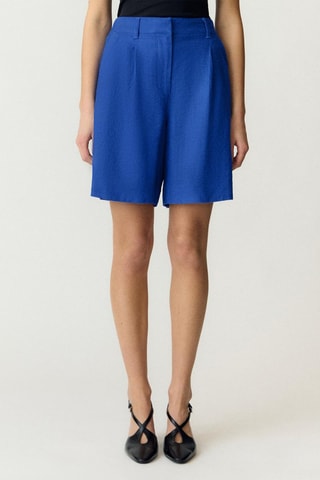 Short de lino - Azul - Selected