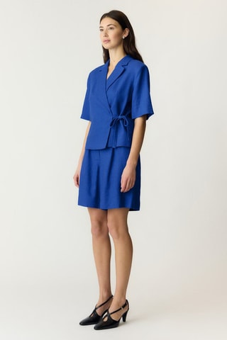 Short de lino - Azul - Selected