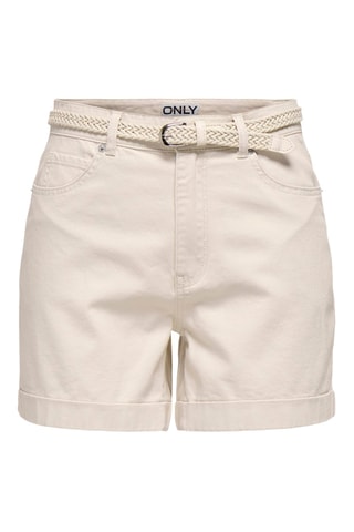 Short mom de tiro alto - Beige