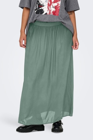 Falda larga de talle alto - Verde claro