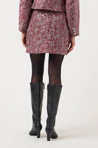 Falda recta de tweed - Burdeos - Yas
