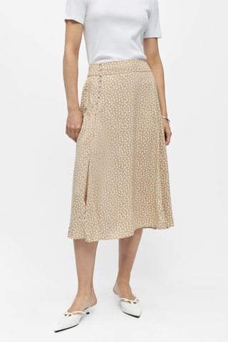 Falda cruzada midi - Beige - Selected