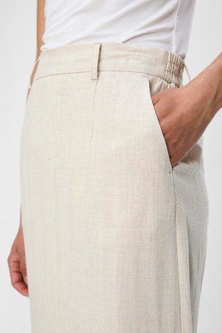 Falda larga recta - Beige - Selected