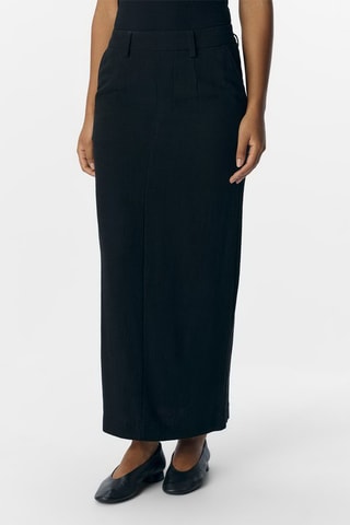 Falda larga recta - Negro - Selected