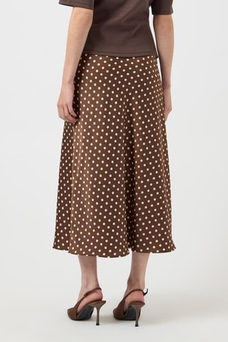 Falda midi - Marrón - Selected