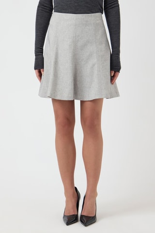 Falda evasé de talle alto - Gris claro - Selected