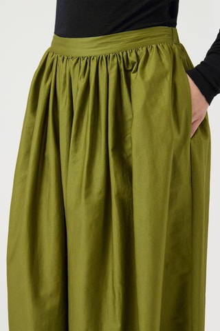 Falda larga de talle alto - Verde oliva - Selected
