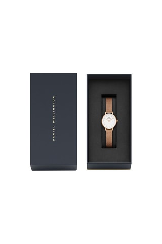 Stalen Quartz Horloge Petite  24 cm - Roségoudkleurig en Wit