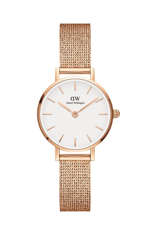 Stalen Quartz Horloge Melrose - 24 mm - Roségoudkleurig en wit
