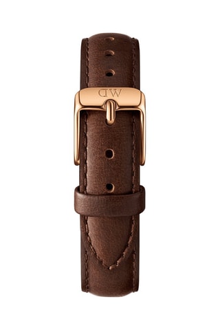 Leren en Doublé Roségoud Quartz Horloge Petite Bristol - 28 mm