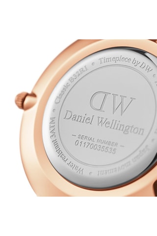 Leren en Doublé Roségoud Quartz Horloge Petite Bristol - 28 mm