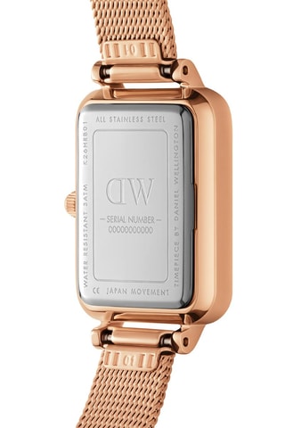 Staal Quartz Horloge Quadro Pressed Melrose  20 x 26 cm - Goudkleurig