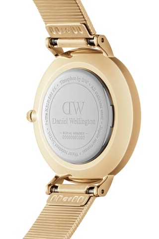 Stalen Quartz Horloge Petite - 28 mm - Goudkleurig en wit