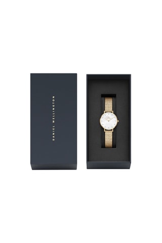 Stalen Quartz Horloge Petite - 28 mm - Goudkleurig en wit