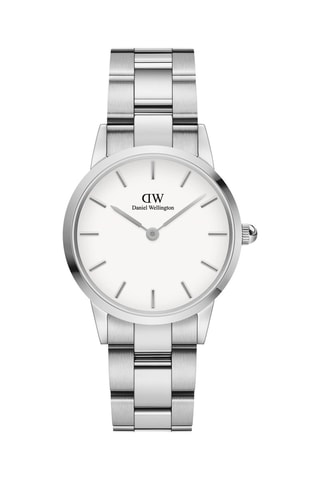 Stalen Horloge Iconic Link - 28 mm - Zilverkleurig en Wit