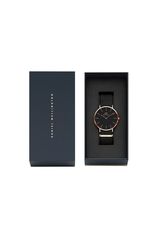 Natostoffen Horloge Cornwall - 40 mm - Zwart en Roségoudkleurig