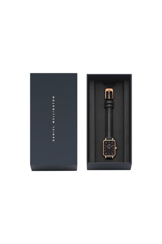 Leren en Doublé Roségoud Quartz Horloge Sheffield - 20 x 26 mm