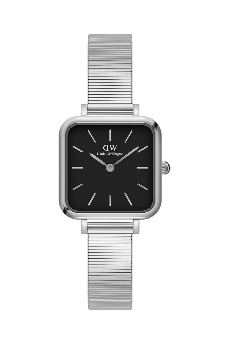 Reloj de cuarzo de acero Studio - 22 x 22 mm - Plateado y negro