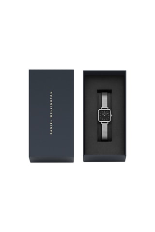 Stalen Quartz Horloge Studio - 22 x 22 mm - Zilverkleurig en zwart