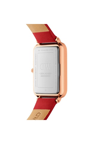 Leren Horloge Pressed Suffolk - 29 x 36,5 mm - Zwart en Roségoudkleurig