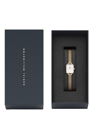 Stalen Quartz Horloge Goudkleurig en Wit